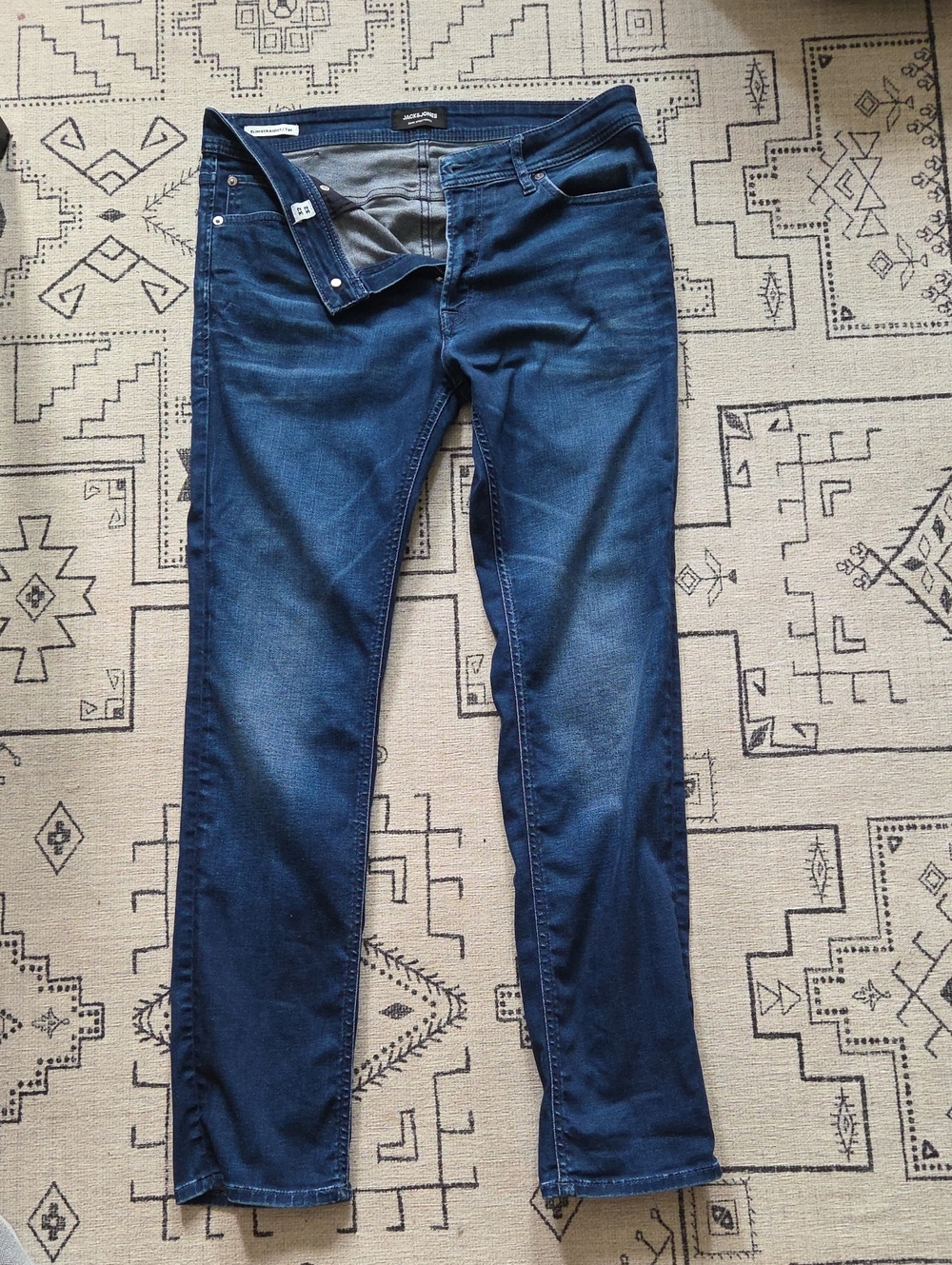 Jack & Jones Men's Slim Dark Blue Stretch Jeans